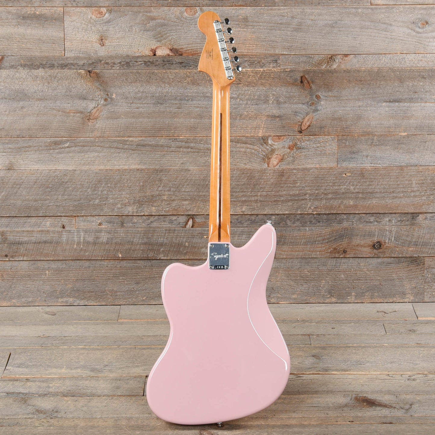 Squier Classic Vibe '60s Jaguar Shell Pink w/Matching Headcap & 3-Ply Mint Pickguard Electric Guitars / Solid Body