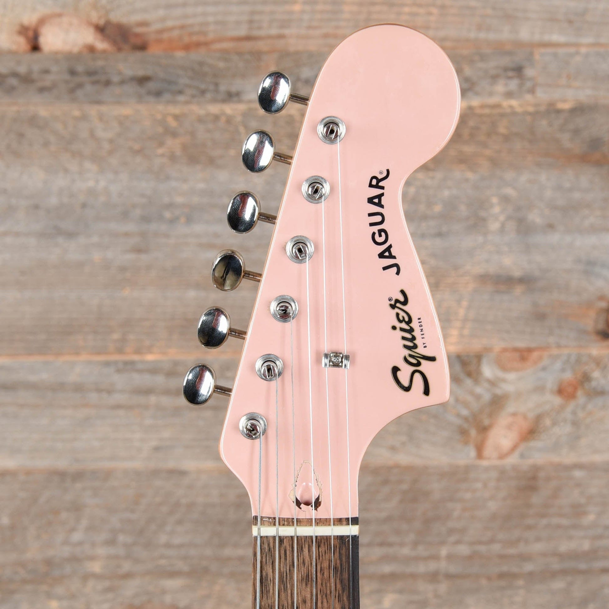 Squier Classic Vibe '60s Jaguar Shell Pink w/Matching Headcap & 3-Ply Mint Pickguard Electric Guitars / Solid Body