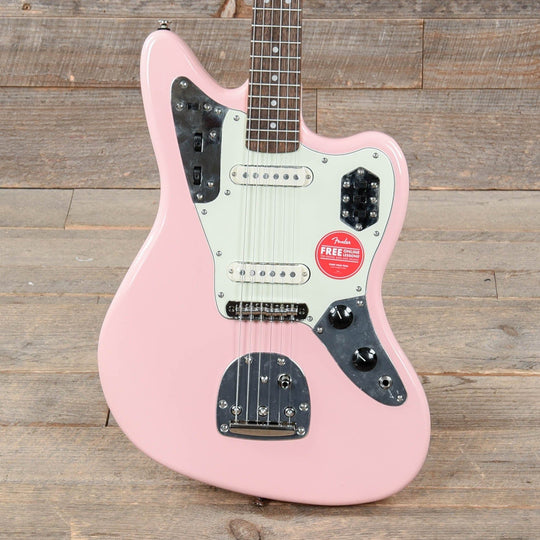 Squier Classic Vibe '60s Jaguar Shell Pink w/Matching Headcap & 3-Ply Mint Pickguard Electric Guitars / Solid Body