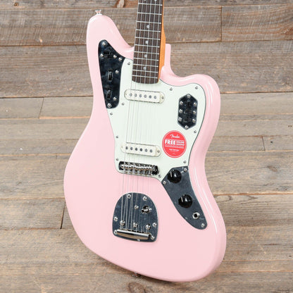 Squier Classic Vibe '60s Jaguar Shell Pink w/Matching Headcap & 3-Ply Mint Pickguard Electric Guitars / Solid Body