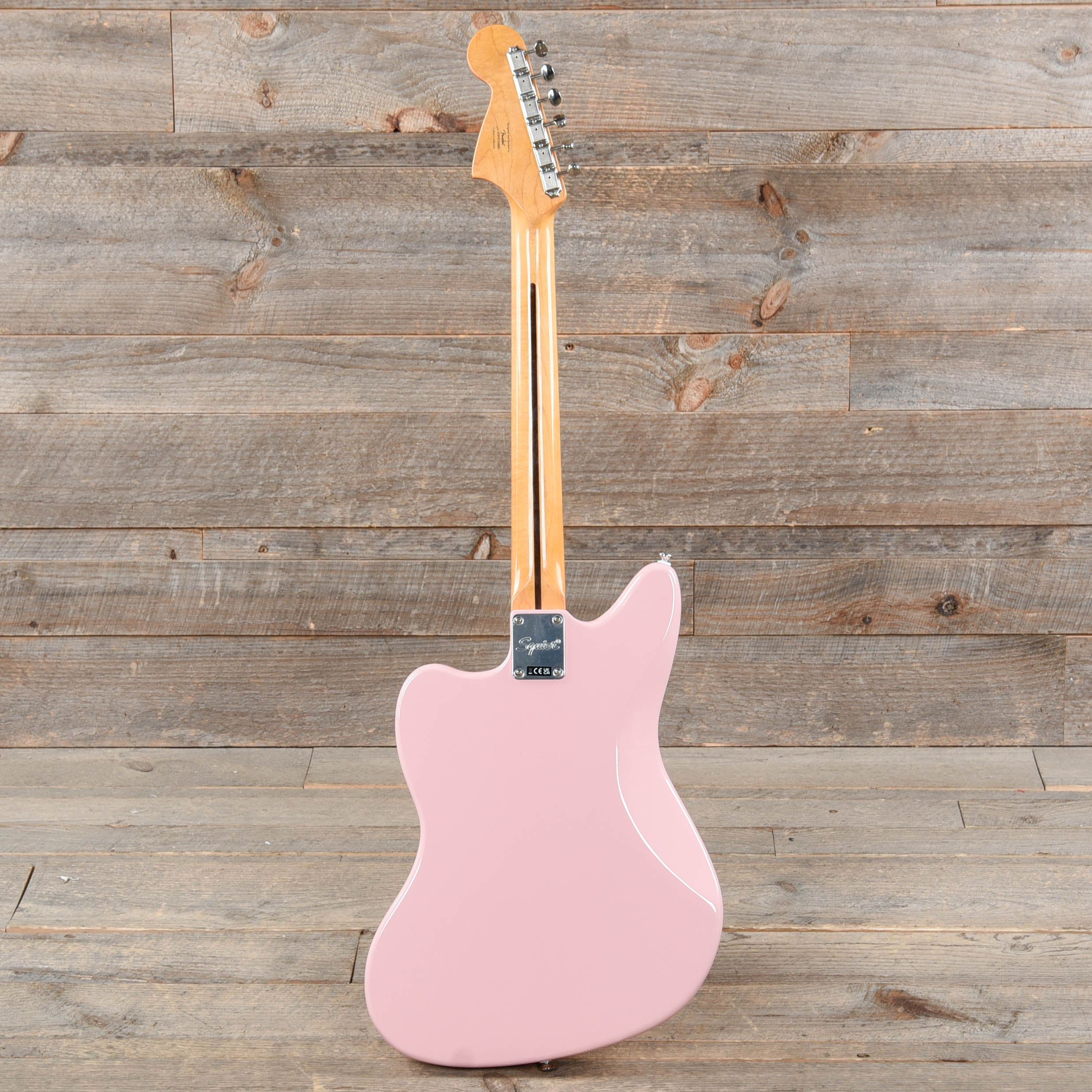 Squier Classic Vibe '60s Jaguar Shell Pink w/Matching Headcap & 3-Ply Mint Pickguard Electric Guitars / Solid Body