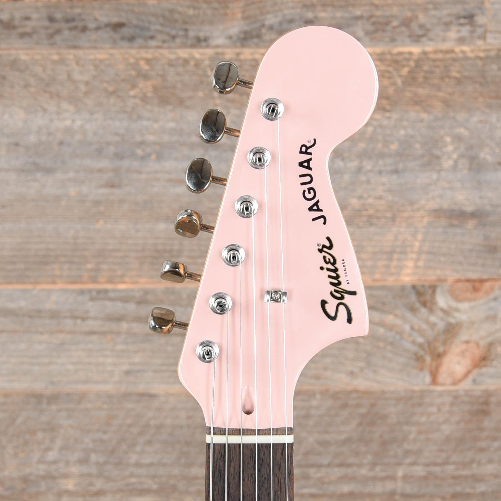 Squier Classic Vibe '60s Jaguar Shell Pink w/Matching Headcap & 3-Ply Mint Pickguard Electric Guitars / Solid Body