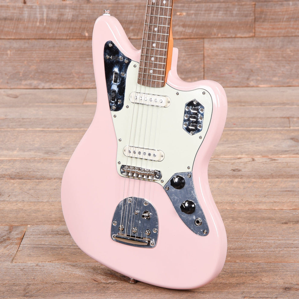 Squier Classic Vibe '60s Jaguar Shell Pink w/Matching Headcap & 3-Ply ...
