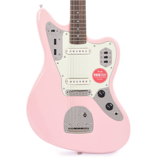Squier Classic Vibe '60s Jaguar Shell Pink w/Matching Headcap & 3-Ply Mint Pickguard Electric Guitars / Solid Body