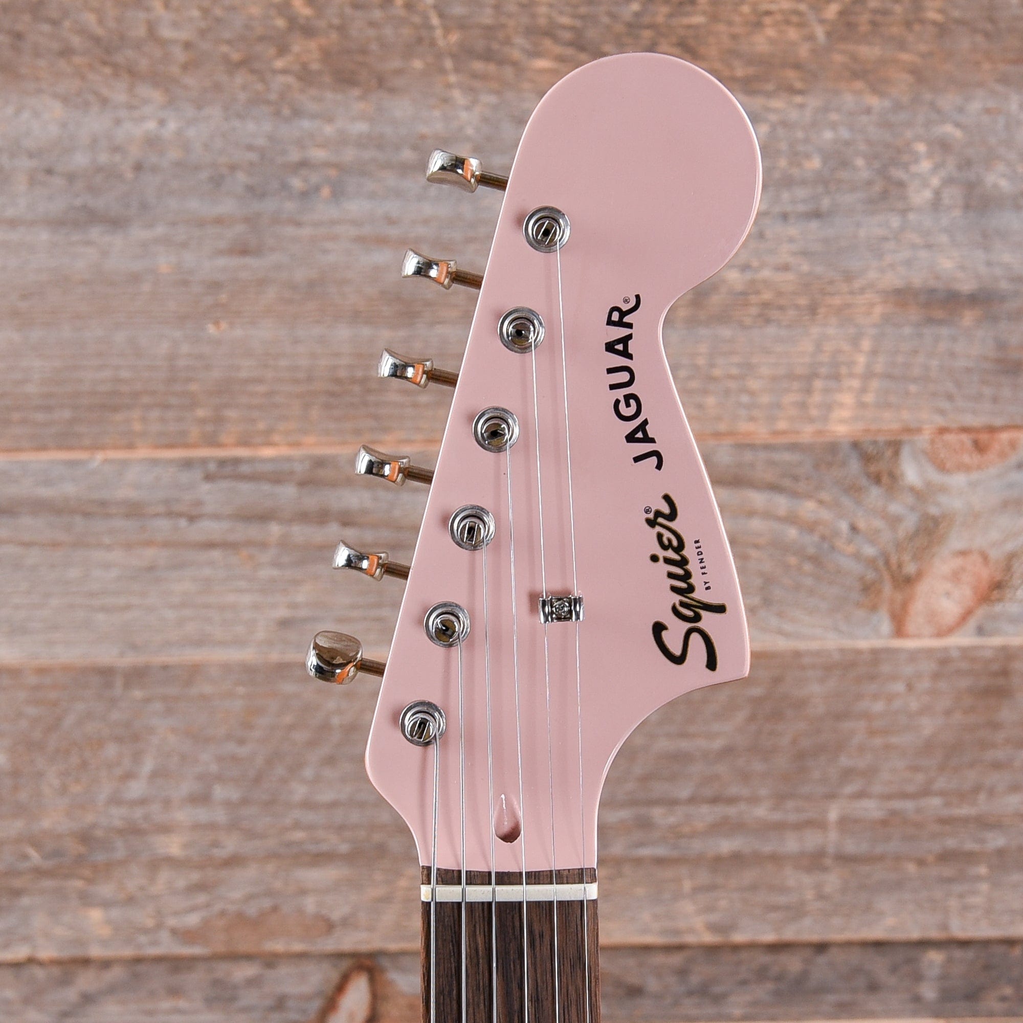 Squier Classic Vibe '60s Jaguar Shell Pink w/Matching Headcap & 3-Ply Mint Pickguard Electric Guitars / Solid Body