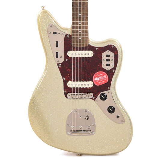 Squier Classic Vibe '60s Jaguar Silver Sparkle w/Matching Headcap Electric Guitars / Solid Body