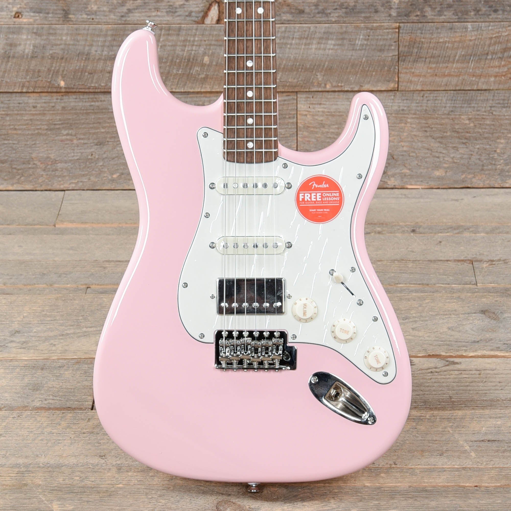 Squier Classic Vibe 60s Stratocaster HSS Shell Pink 3-Ply Parchment Electric Guitars / Solid Body