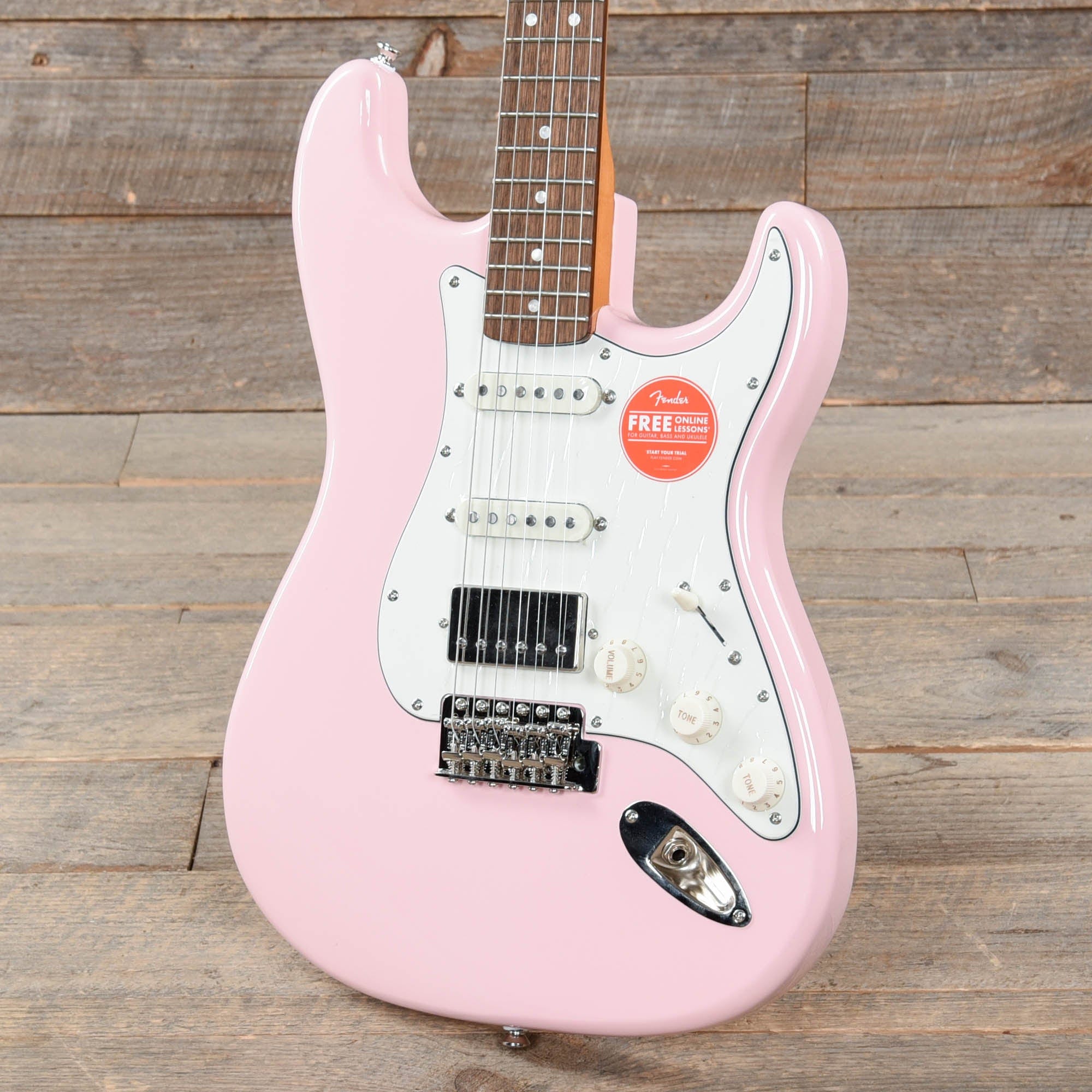 Squier Classic Vibe 60s Stratocaster HSS Shell Pink 3-Ply Parchment Electric Guitars / Solid Body