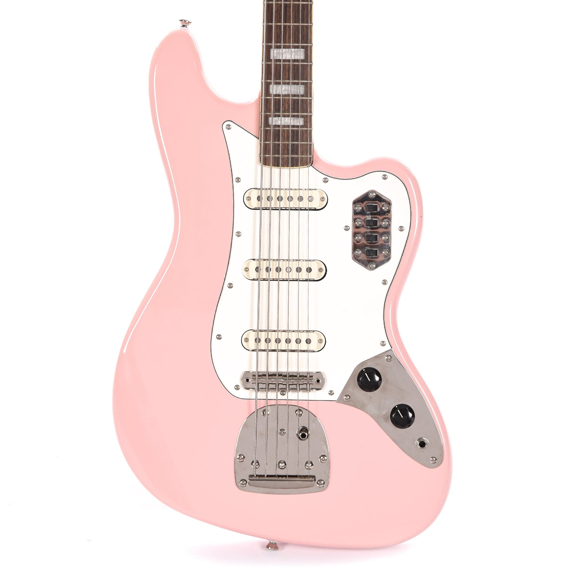 Squier Classic Vibe Bass VI Shell Pink w/Matching Headcap & 3-Ply Parchment Pickguard Electric Guitars / Solid Body