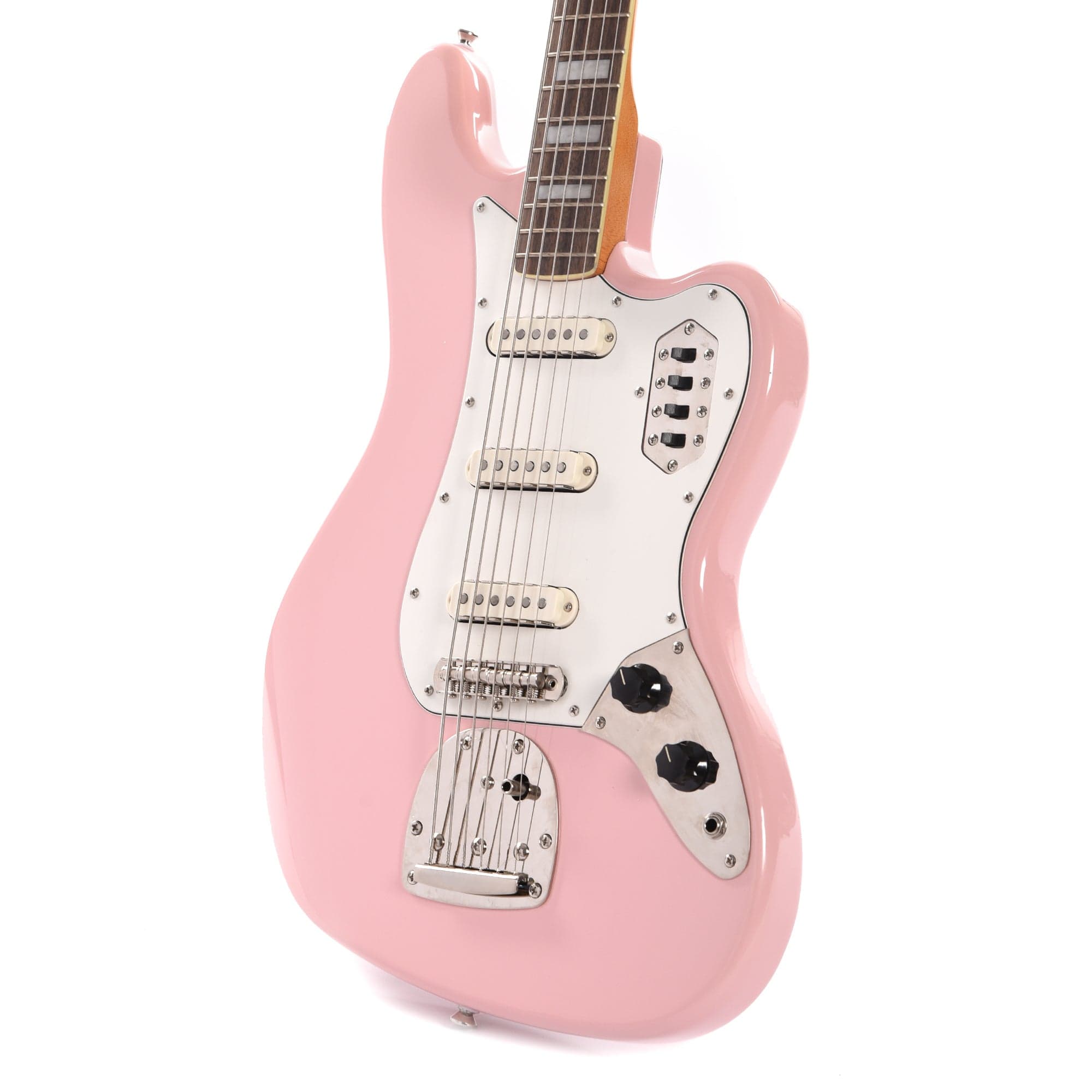 Squier Classic Vibe Bass VI Shell Pink w/Matching Headcap & 3-Ply Parchment Pickguard Electric Guitars / Solid Body