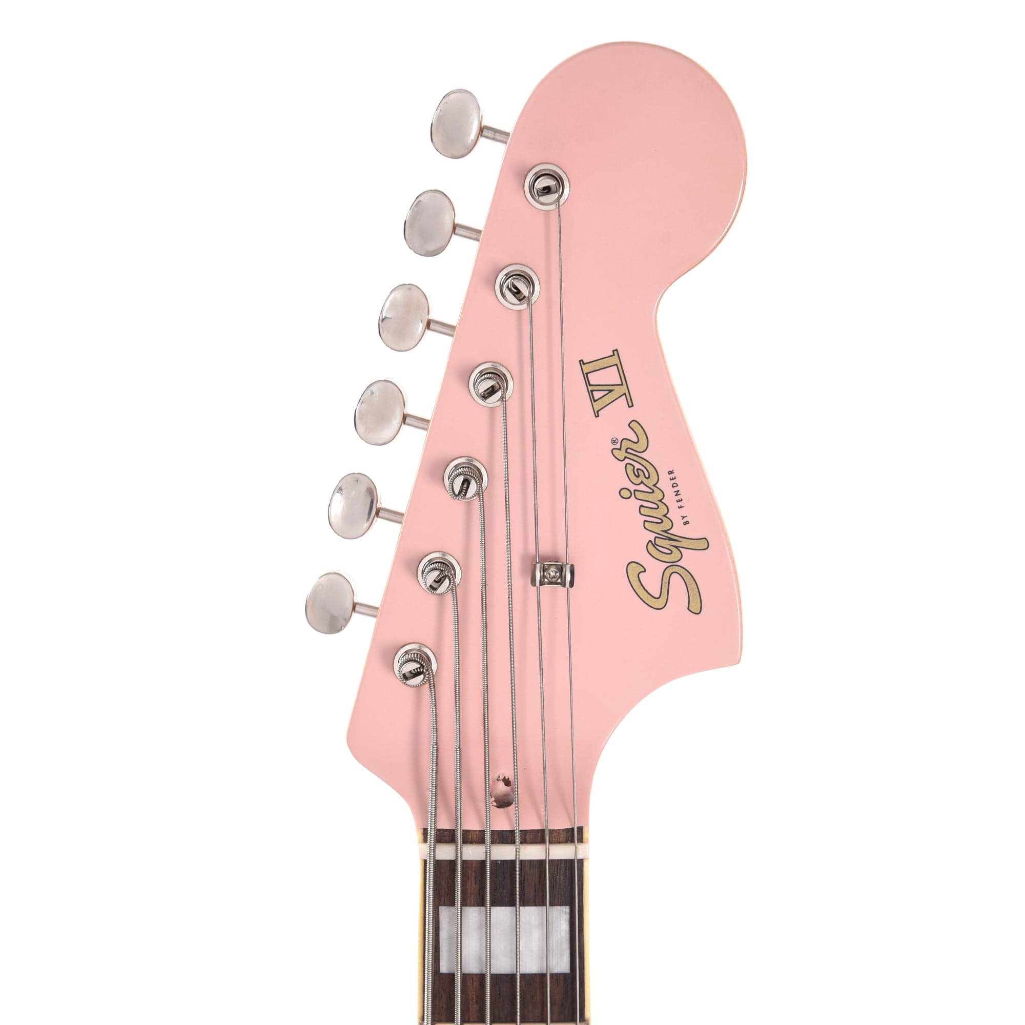Squier Classic Vibe Bass VI Shell Pink w/Matching Headcap & 3-Ply Parchment Pickguard Electric Guitars / Solid Body