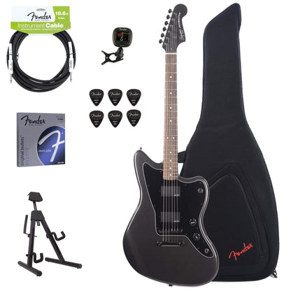 Squier Contemporary Active Jazzmaster Stoptail Graphite Metallic w/Fender Gig Bag, Stand, Cable, Tuner, Picks and Strings Electric Guitars / Solid Body