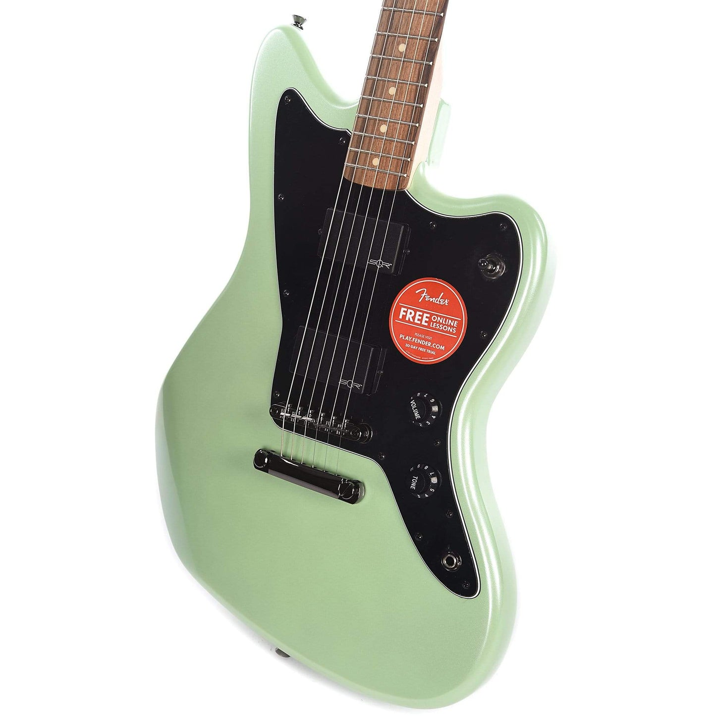 Squier Contemporary Active Jazzmaster Stoptail Surf Pearl w/Fender Gig Bag, Stand, Cable, Tuner, Picks and Strings Electric Guitars / Solid Body