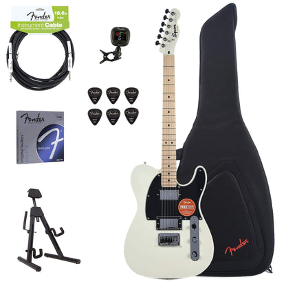 Squier Contemporary Telecaster HH Pearl White w/Fender Gig Bag, Stand, Cable, Tuner, Picks and Strings Electric Guitars / Solid Body