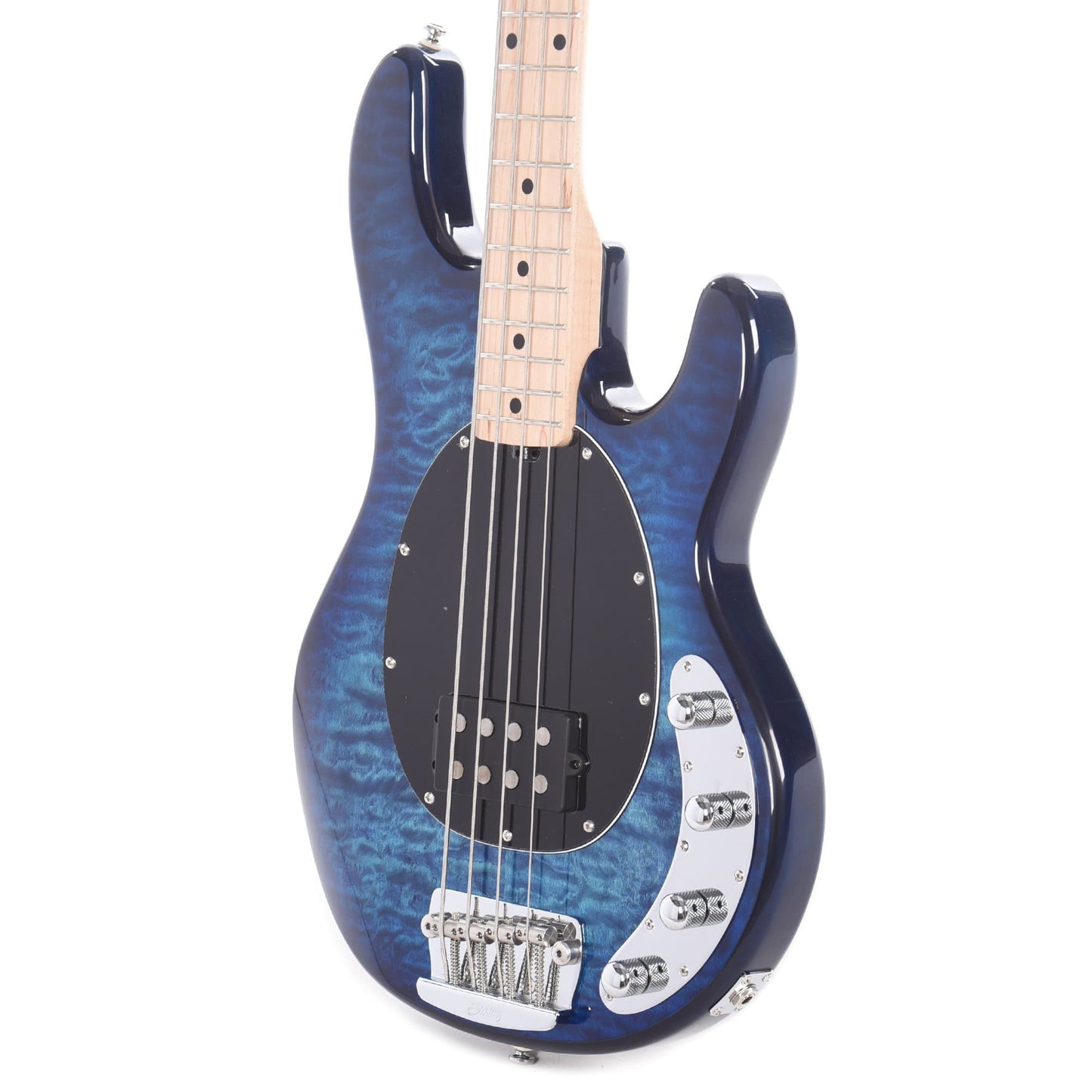 Sterling by Music Man StingRay Quilted Maple Neptune Blue Bass Guitars / 4-String