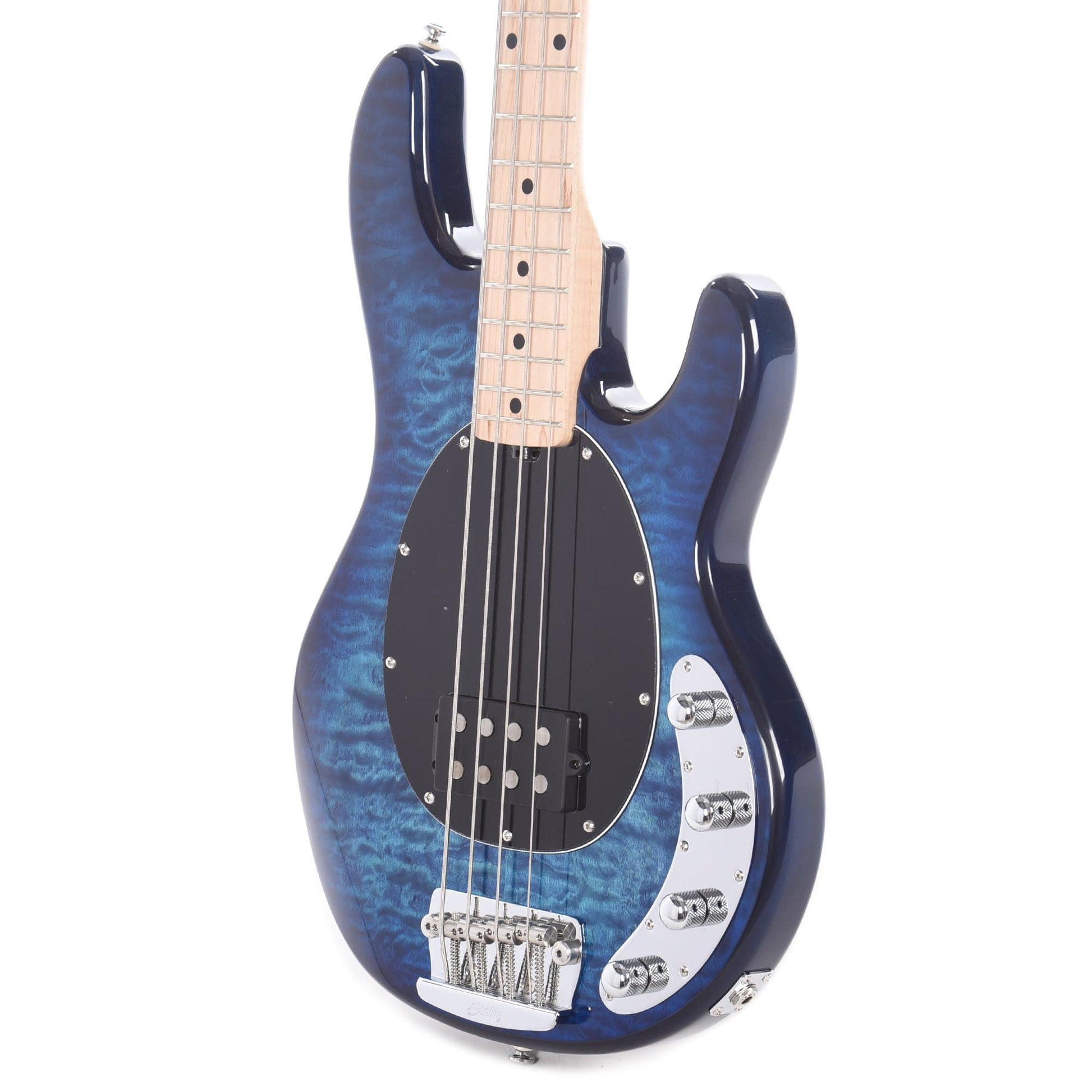 Sterling by Music Man StingRay Quilted Maple Neptune Blue Bass Guitars / 4-String
