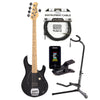 Sterling by Music Man S.U.B. Series StingRay5 5-String Black w/Guitar Stand, Tuner and 10' Cable Bundle Bass Guitars / 5-String or More