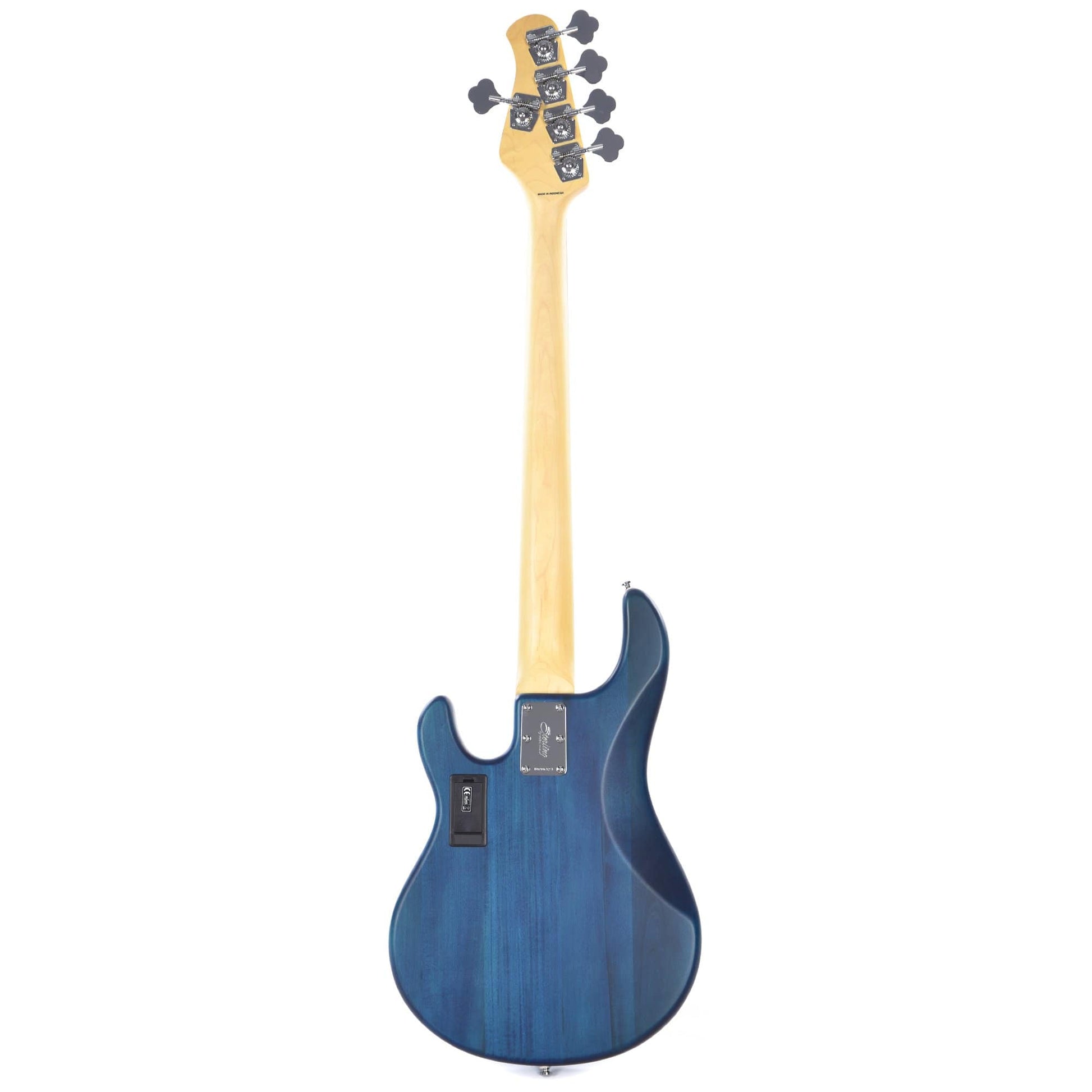 Sterling by Music Man S.U.B. Series StingRay5 5-String Trans Blue Satin w/Guitar Stand, Tuner and 10' Cable Bundle Bass Guitars / 5-String or More