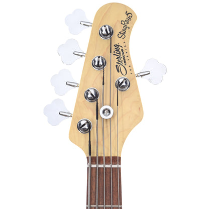 Sterling by Music Man S.U.B. Series StingRay5 5-String Trans Blue Satin w/Guitar Stand, Tuner and 10' Cable Bundle Bass Guitars / 5-String or More