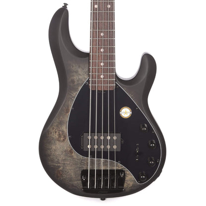 Sterling by Music Man StingRay5 5-String Burl Top Trans Black Satin Bass Guitars / 5-String or More
