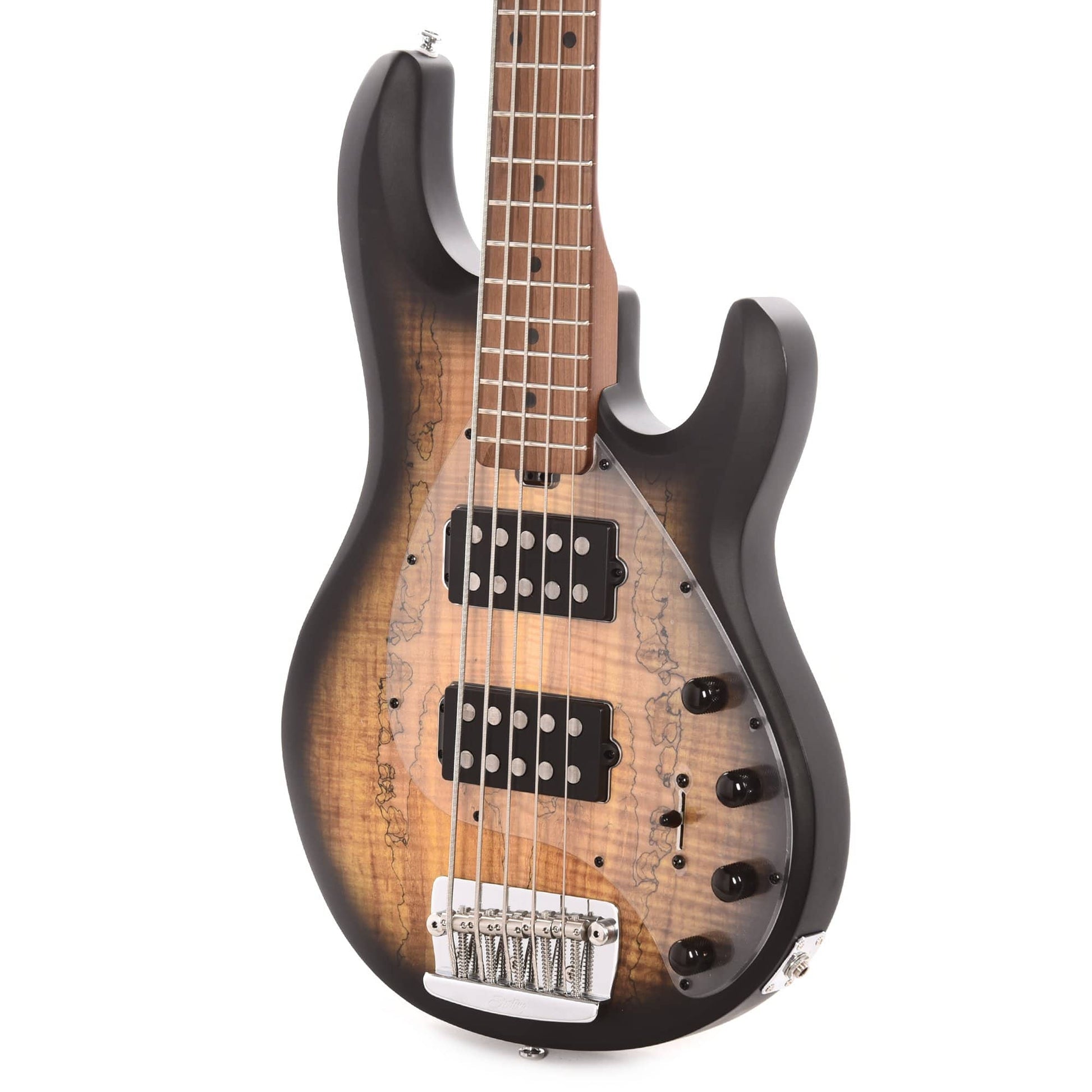 Sterling by Music Man StingRay5 HH Spalted Maple Top Natural Burst Satin Bass Guitars / 5-String or More