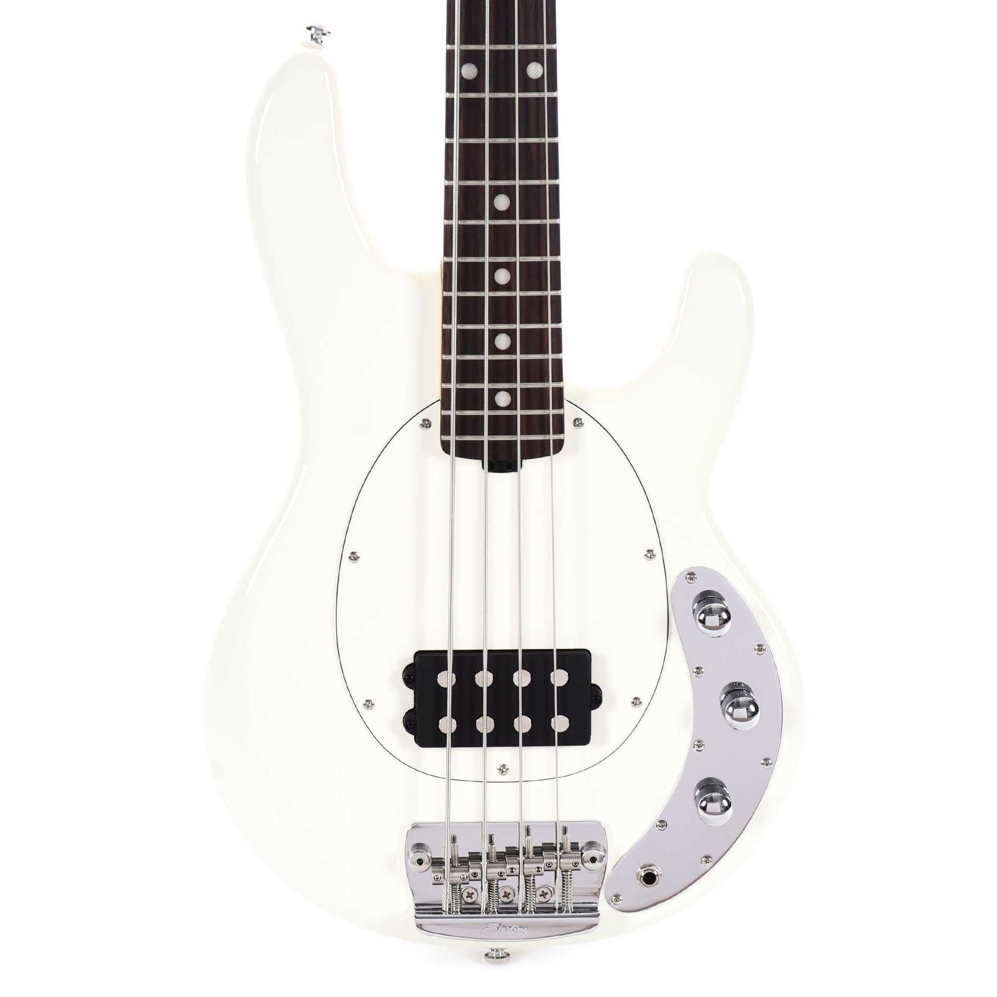 Sterling by Music Man Short Scale StingRay Olympic White Bass Guitars / Short Scale
