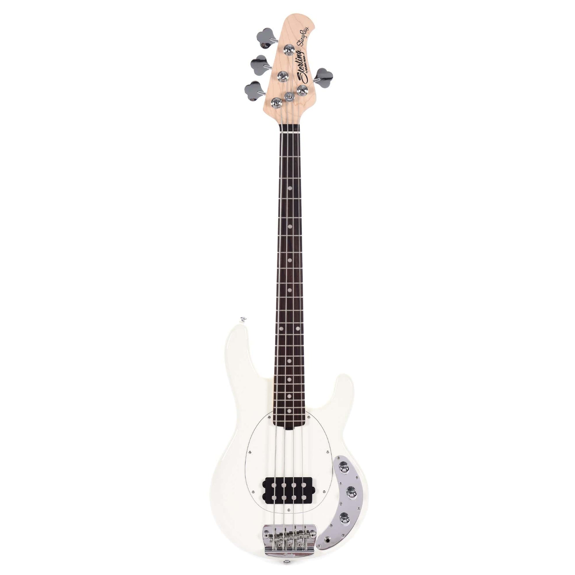 Sterling by Music Man Short Scale StingRay Olympic White Bass Guitars / Short Scale