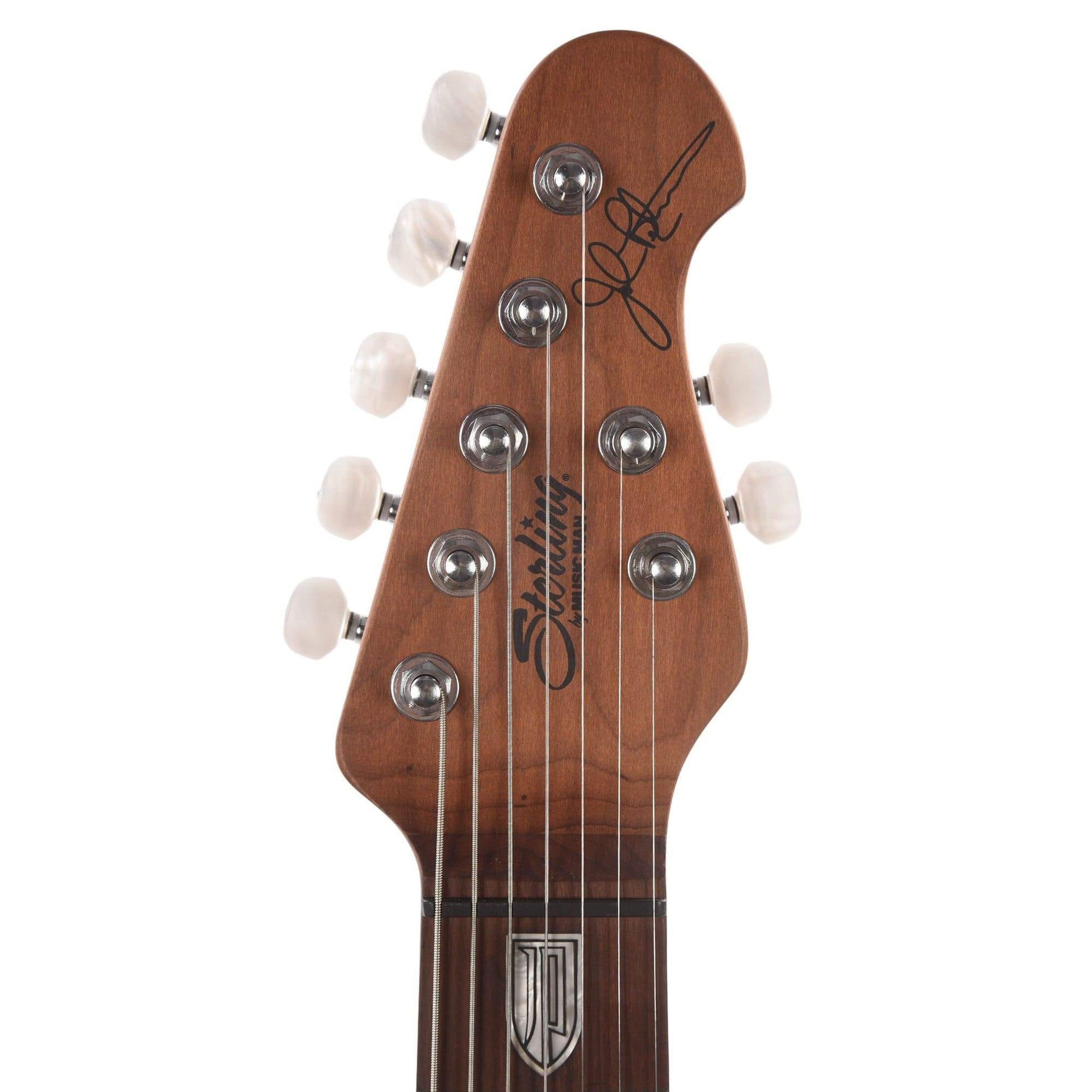 Sterling by Music Man JP15 7 Flame Maple Top Trans Black Satin Electric Guitars / Solid Body