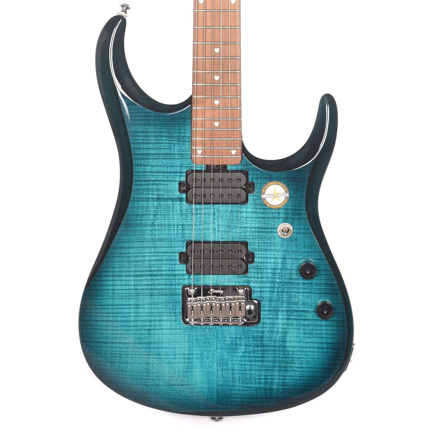 Sterling by Music Man JP150 Flame Top Teal Electric Guitars / Solid Body
