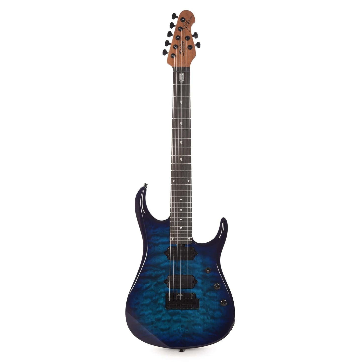 Sterling by Music Man JP157D John Petrucci 7-String Quilted Maple Cerulean Paradise Electric Guitars / Solid Body