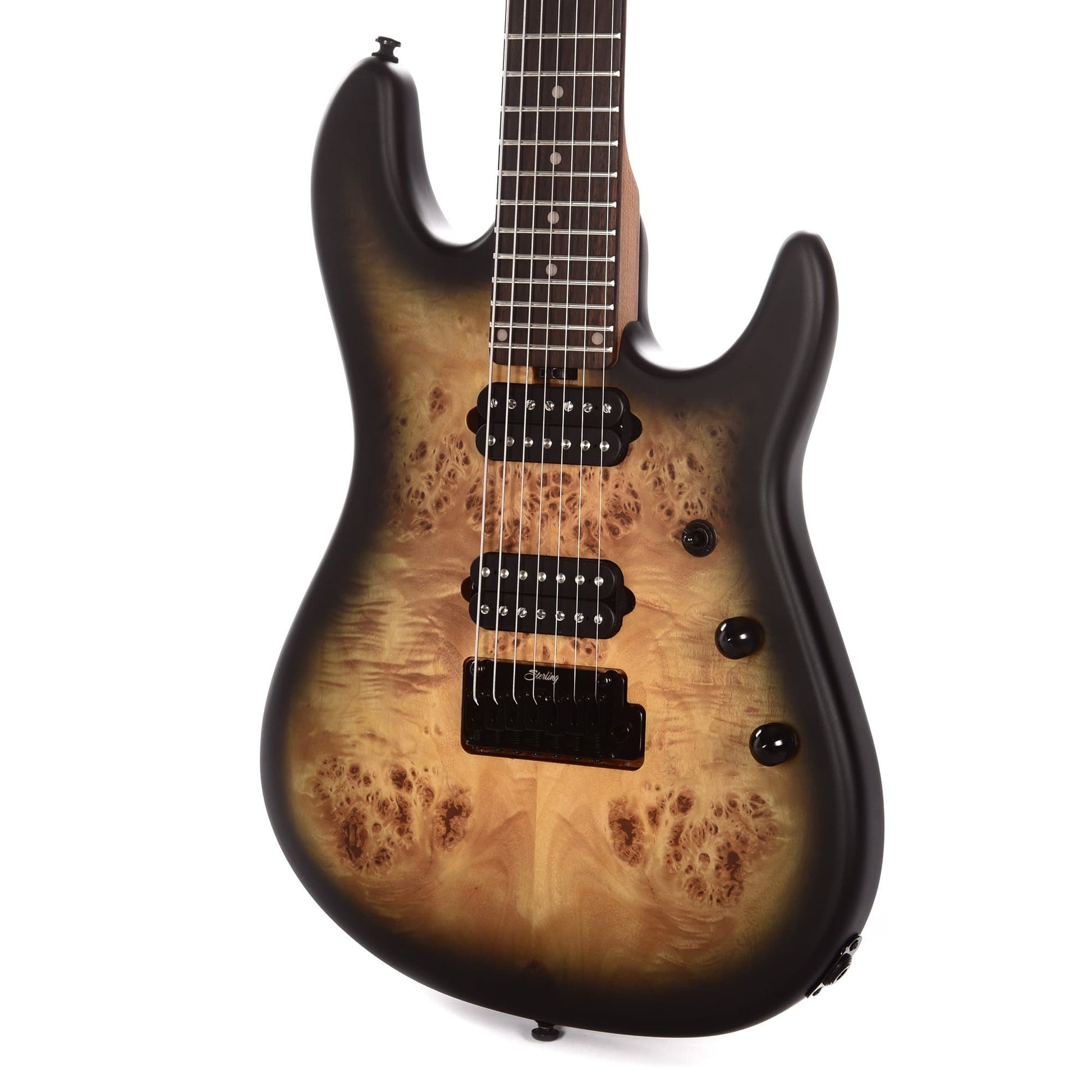 Sterling by Music Man Richardson Cutlass 7-String Natural Poplar Burl Burst Electric Guitars / Solid Body