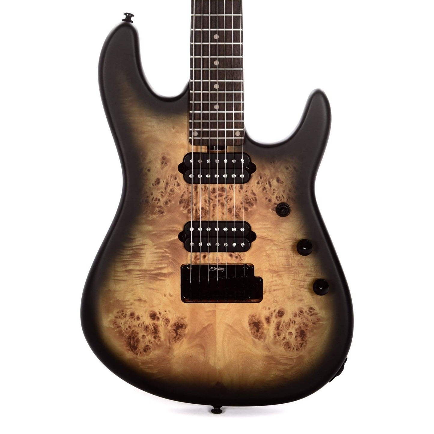 Sterling by Music Man Richardson Cutlass 7-String Natural Poplar Burl Burst Electric Guitars / Solid Body