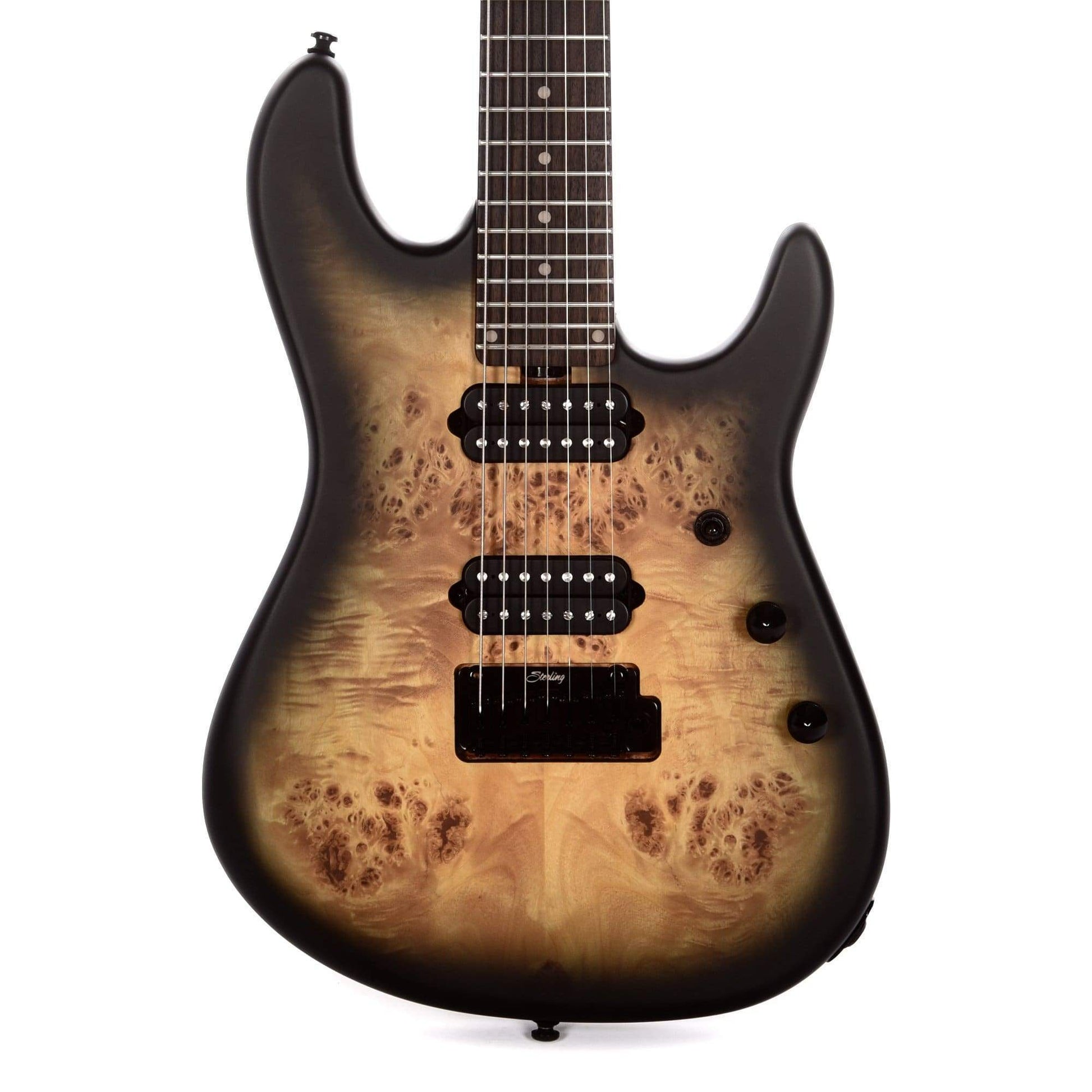 Sterling by Music Man Richardson Cutlass 7-String Natural Poplar Burl Burst Electric Guitars / Solid Body