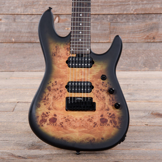 Sterling by Music Man Richardson Cutlass 7-String Natural Poplar Burl Burst Electric Guitars / Solid Body