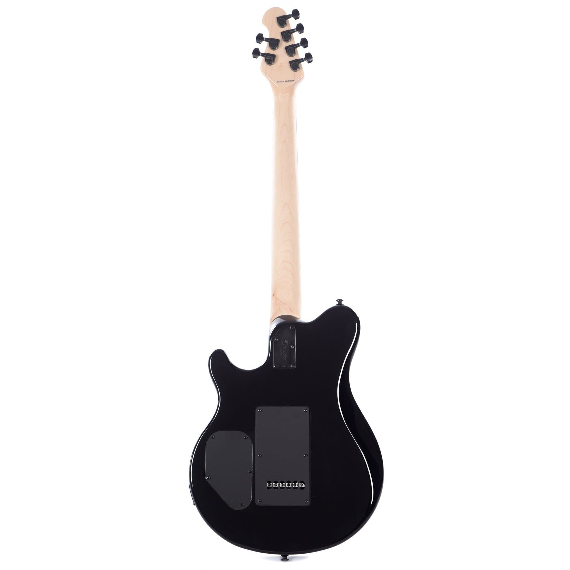 Sterling by Music Man S.U.B. Series Axis Black with White Body Binding w/Guitar Stand, Tuner and 10' Cable Bundle Electric Guitars / Solid Body