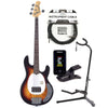 Sterling by Music Man StingRay Classic 3-Tone Sunburst w/Guitar Stand, Tuner and 10' Cable Bundle Electric Guitars / Solid Body