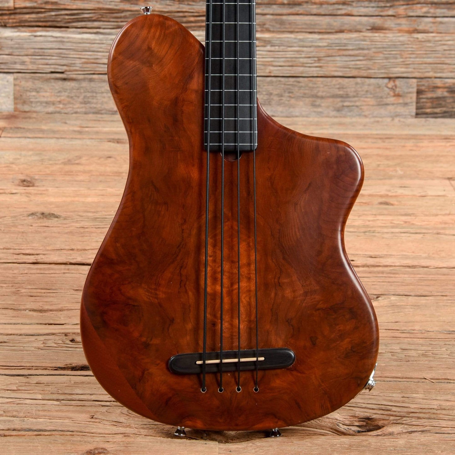 Steve Ezzo Custom Short Scale Fretless Bass Redwood Top Bass Guitars / Short Scale