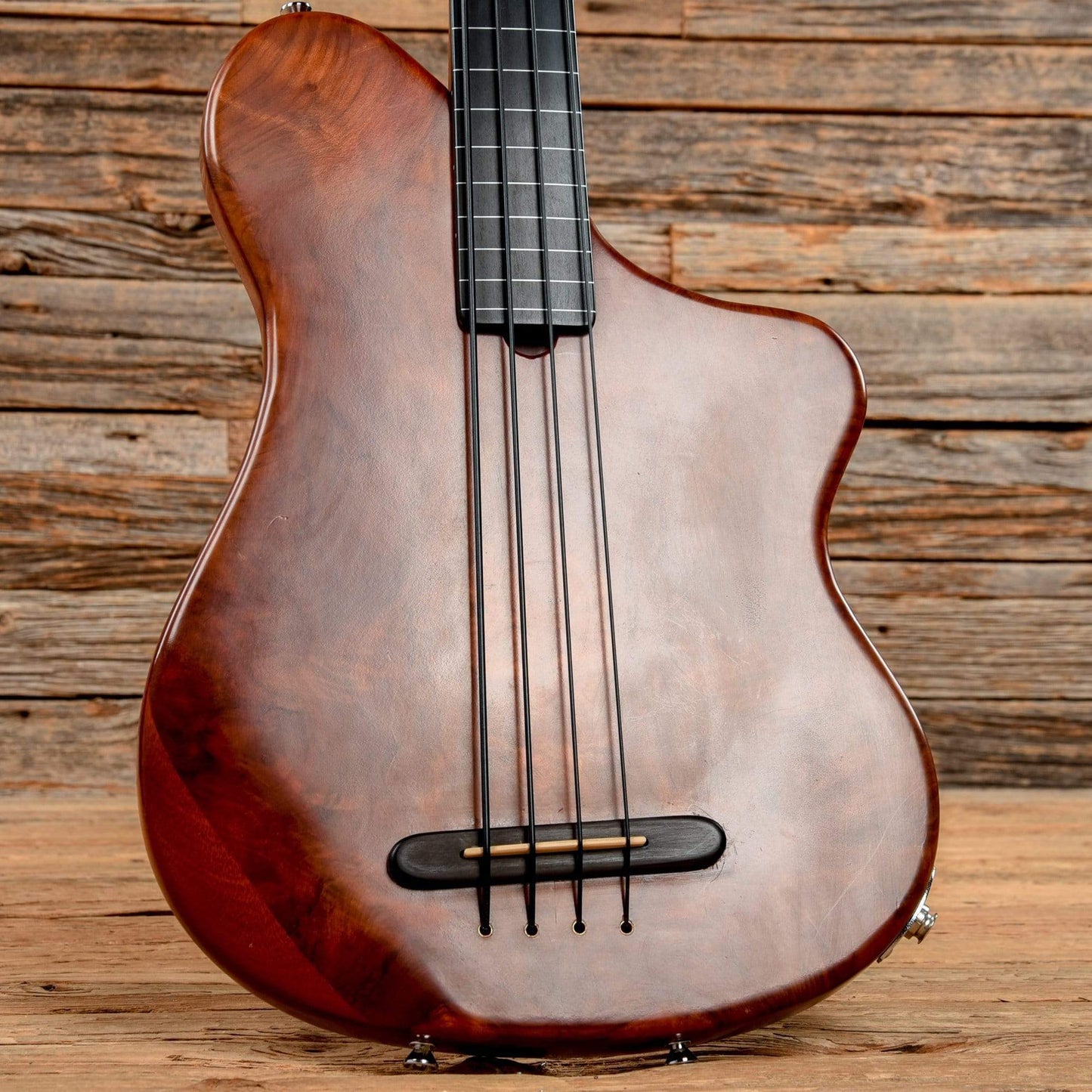 Steve Ezzo Custom Short Scale Fretless Bass Redwood Top Bass Guitars / Short Scale