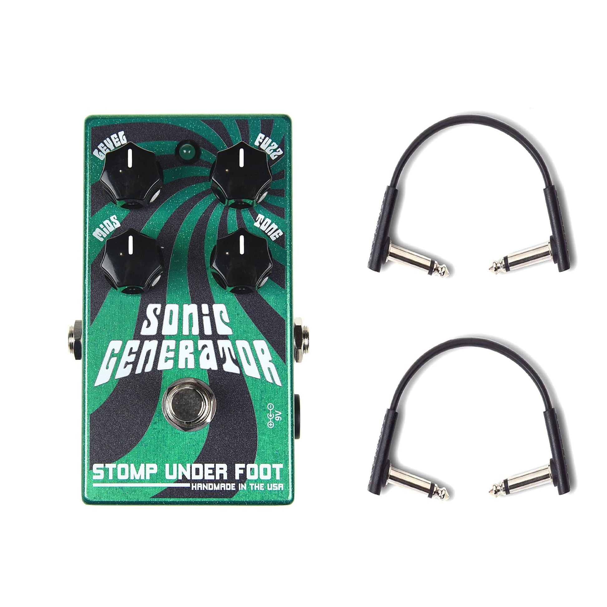 Stomp Under Foot Sonic Generator Fuzz w/RockBoard Flat Patch Cables Bundle Effects and Pedals / Fuzz