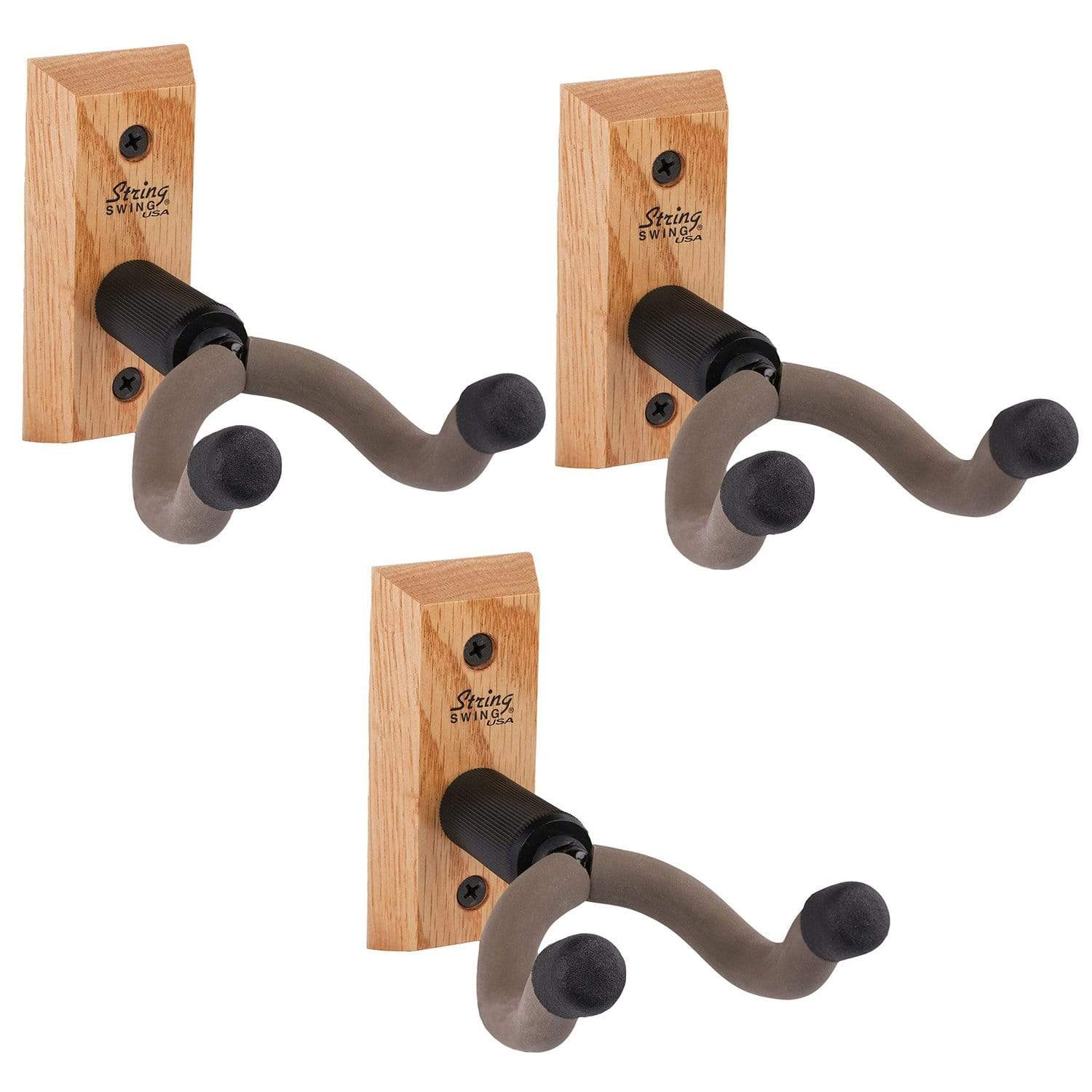 String Swing Hardwood Guitar Hanger - Oak (3 Pack Bundle) Accessories / Stands