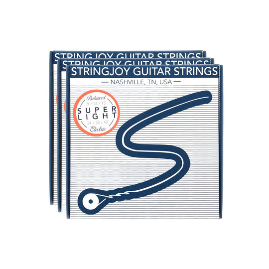 Stringjoy Electric Balanced Super Light Gauge 9-42 3 Pack Bundle Accessories / Strings / Guitar Strings