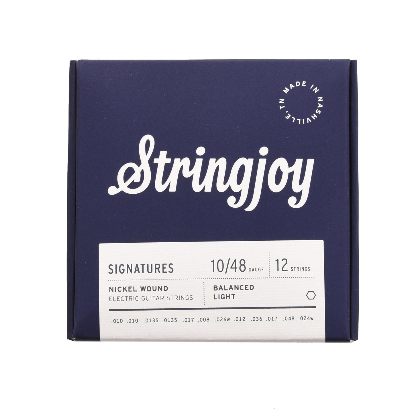 Stringjoy Signatures 12-String Balanced Light Gauge 10-48 Nickel Wound Electric Guitar Strings Accessories / Strings / Guitar Strings