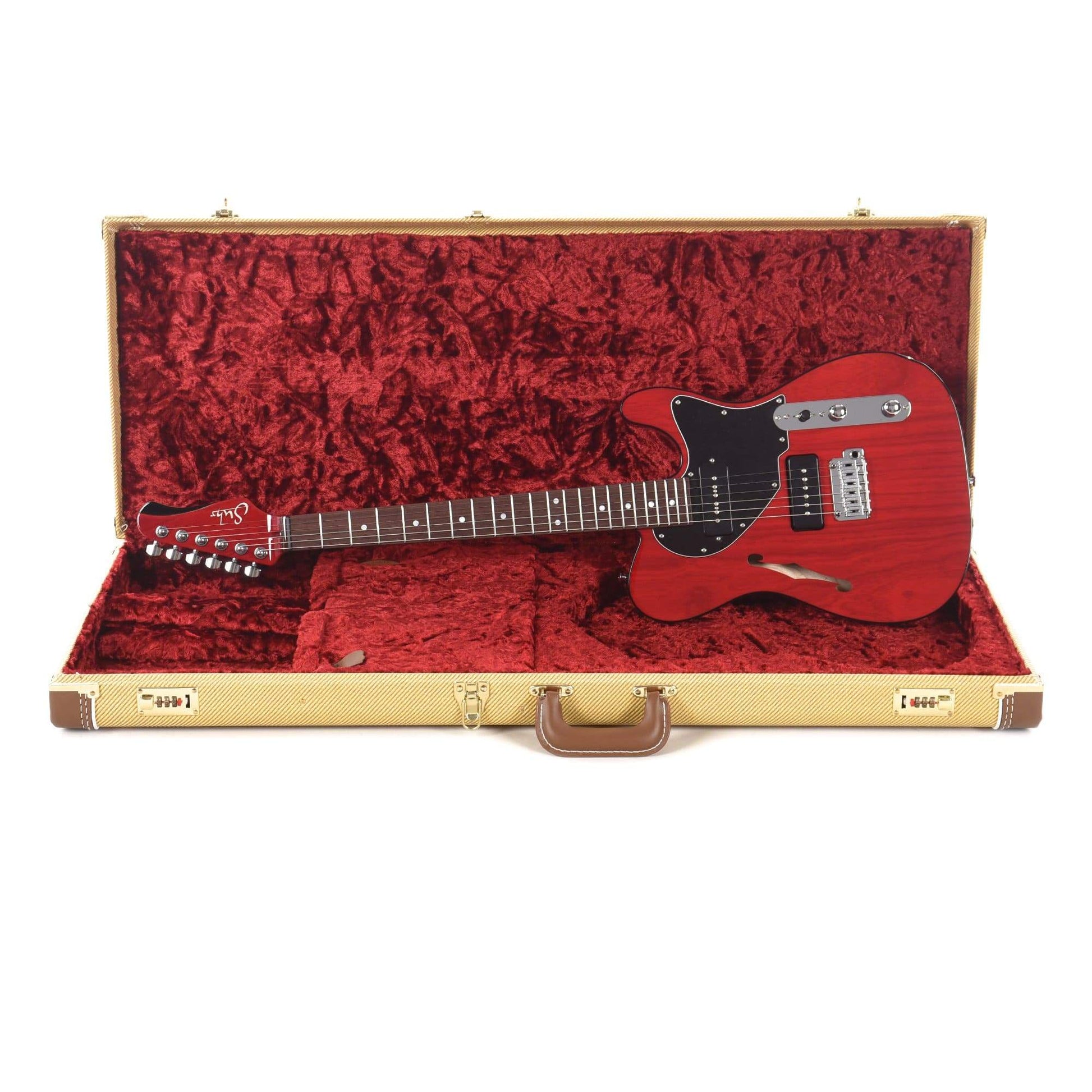 Suhr Classic T Swamp Ash Double Bound Trans Red Roasted Maple Neck w/Black S90 Pickups Electric Guitars / Semi-Hollow