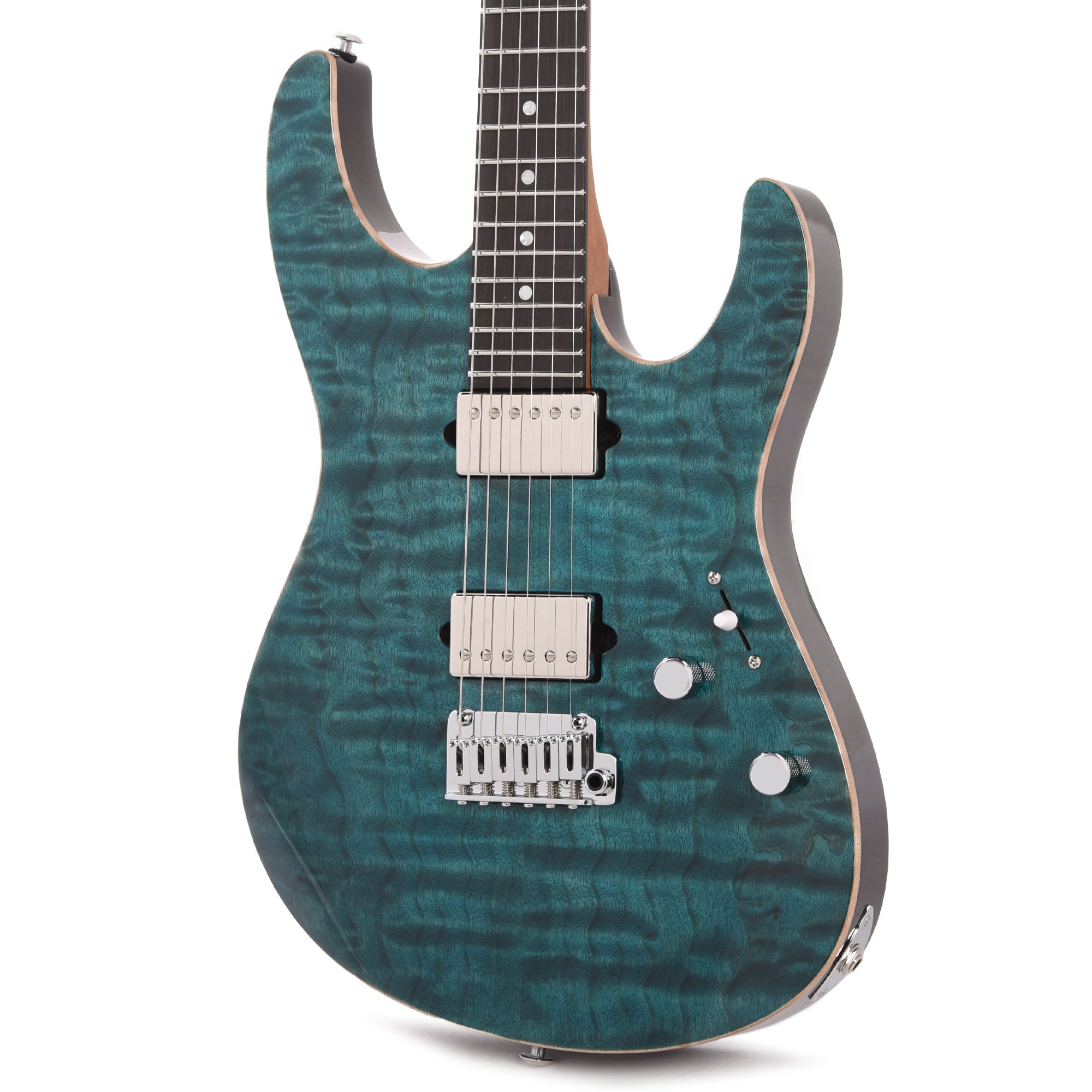 Suhr Custom Modern HH Quilted Maple/Mahogany Transparent Teal Electric Guitars / Solid Body