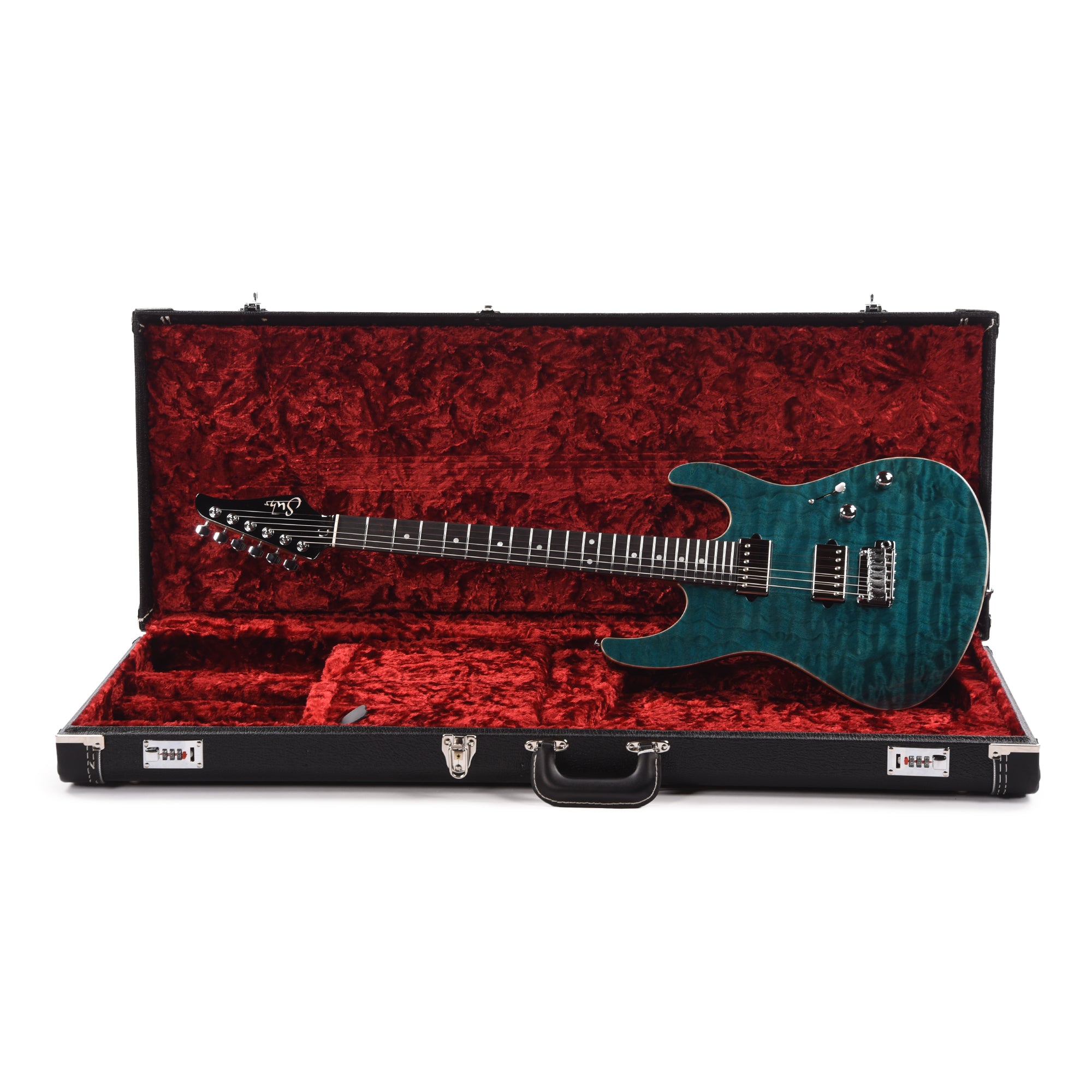Suhr Custom Modern HH Quilted Maple/Mahogany Transparent Teal Electric Guitars / Solid Body