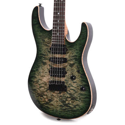 Suhr Custom Modern HSH Quilted Maple Faded Transparent Green Burst w/Roasted Flame Maple Neck Electric Guitars / Solid Body