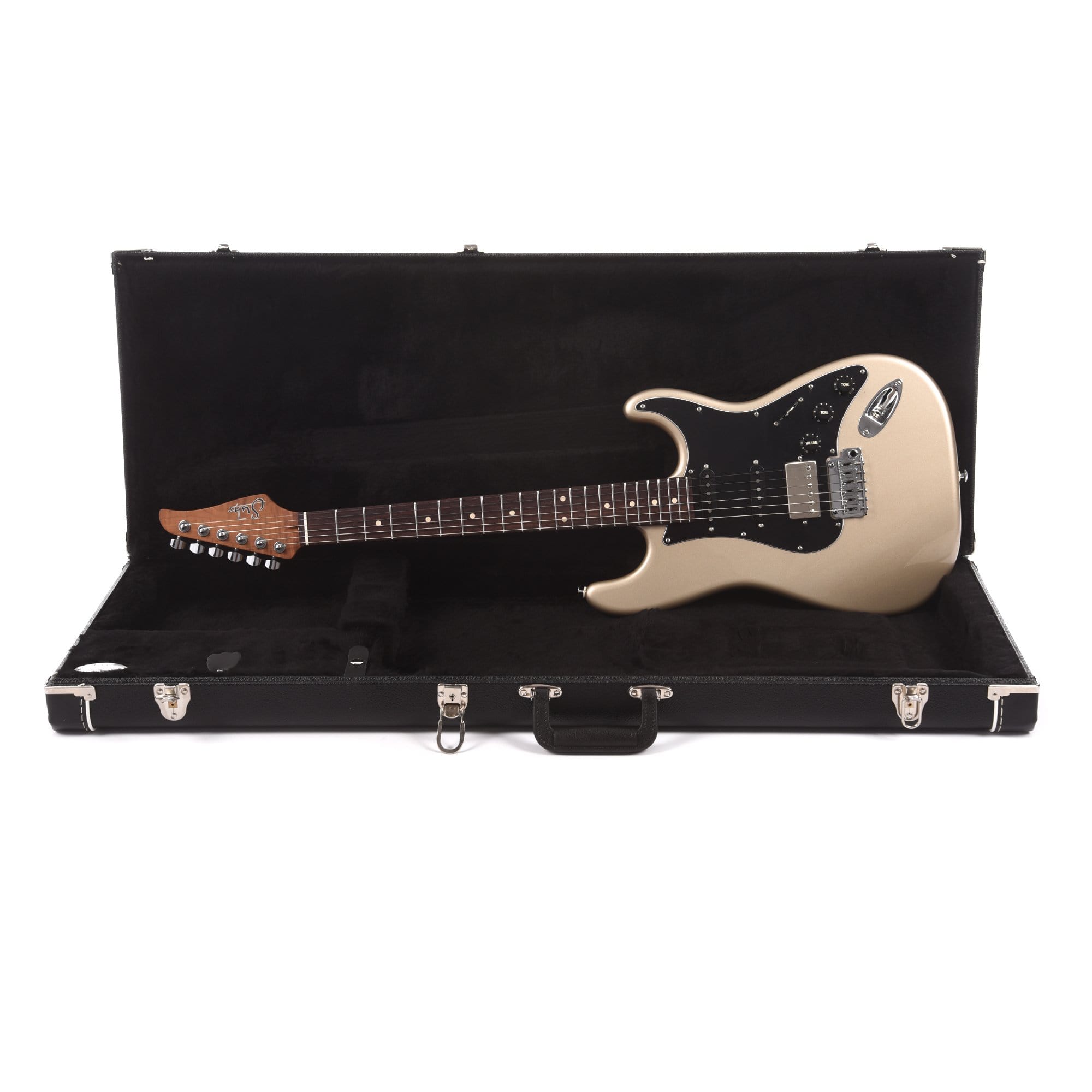 Suhr Limited Edition Classic S HSS Metallic Champagne SSCII Roasted Flame Maple Neck Electric Guitars / Solid Body