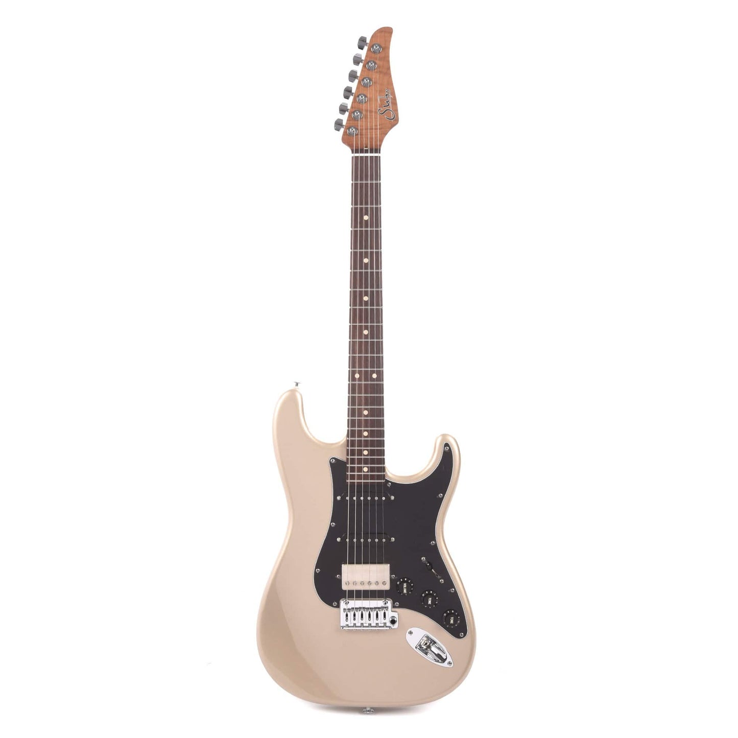 Suhr Limited Edition Classic S HSS Metallic Champagne SSCII Roasted Flame Maple Neck Electric Guitars / Solid Body
