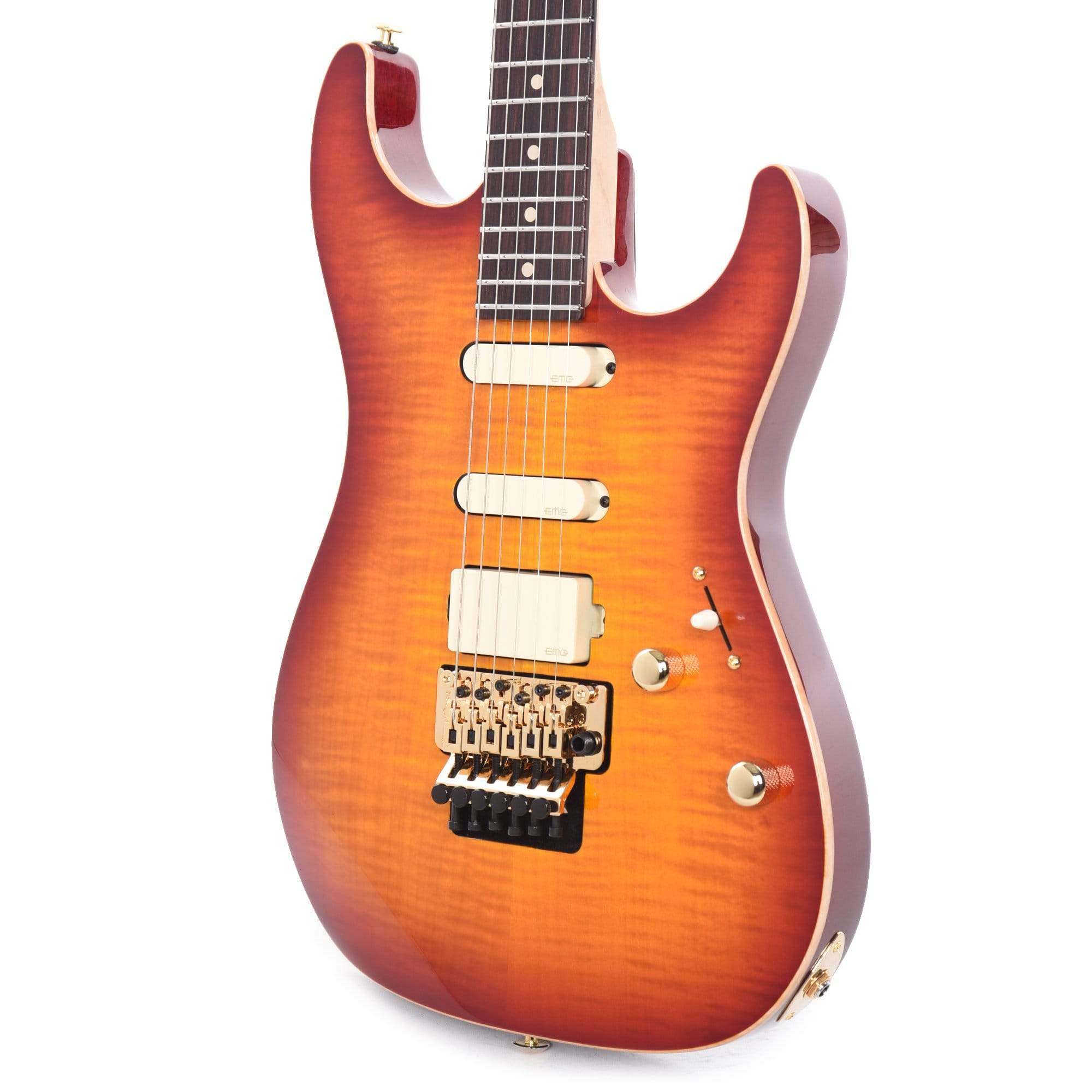 Suhr Limited Edition Standard Legacy EMG HSS Aged Cherry Burst Okoume/Curly Maple w/Original Floyd Rose Electric Guitars / Solid Body