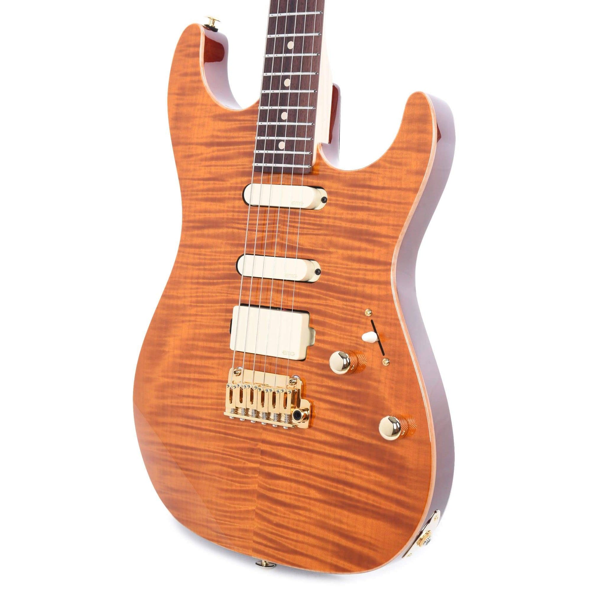 Suhr Limited Edition Standard Legacy EMG HSS Trans Caramel Okoume/Curly Maple Electric Guitars / Solid Body